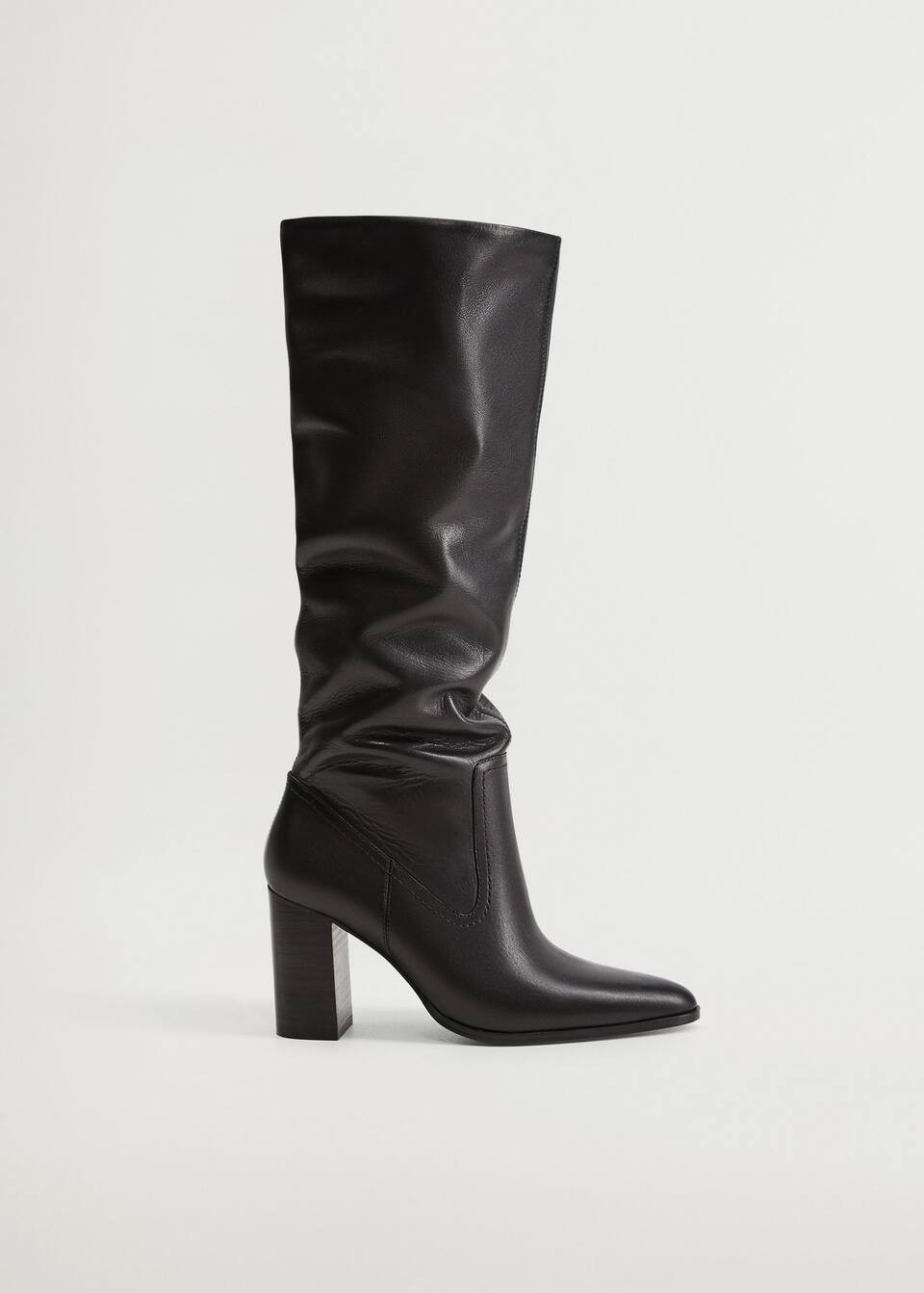 Leather boots with tall leg | MANGO (UK)