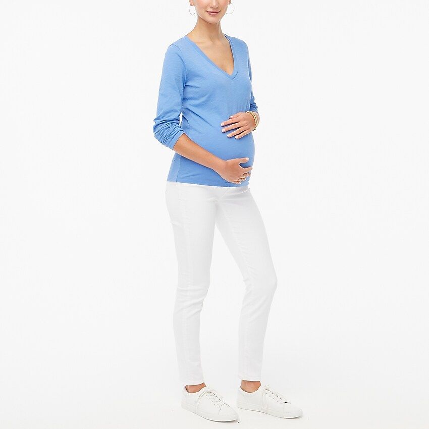 White maternity jean in signature stretch | J.Crew Factory