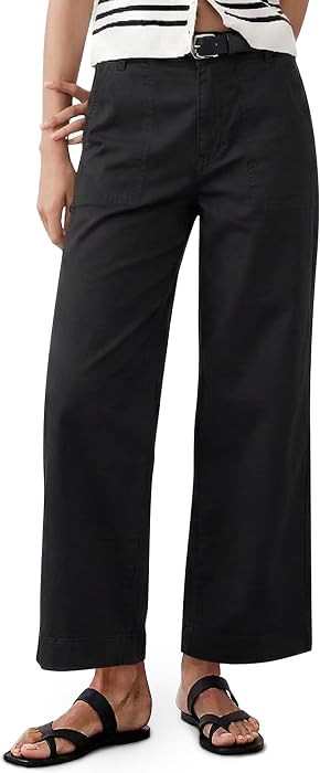 Eddoyee Cropped Pants for Women High Waisted Wide Leg | Amazon (US)