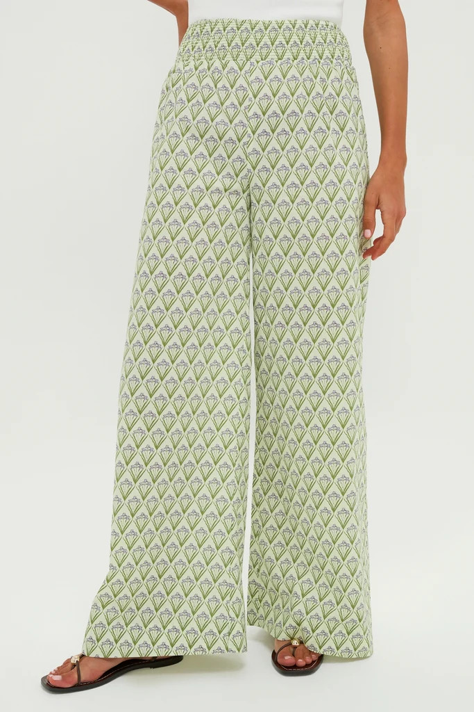 Pale Green Trellis Floral Addy Pants | Tuckernuck (US)