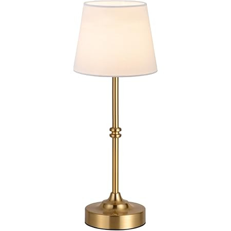 KDG Gold Cordless Portable LED Table Lamp, Beige Fabric Shade Desk Lamp | Amazon (US)