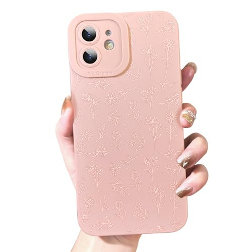 OOK Case for iPhone 12 Case Cute Flower Floral Design for Girls Women Soft TPU Camera Lens Protective Phone Cover for iPhone 12 6.1 Inch Pink | Amazon (US)