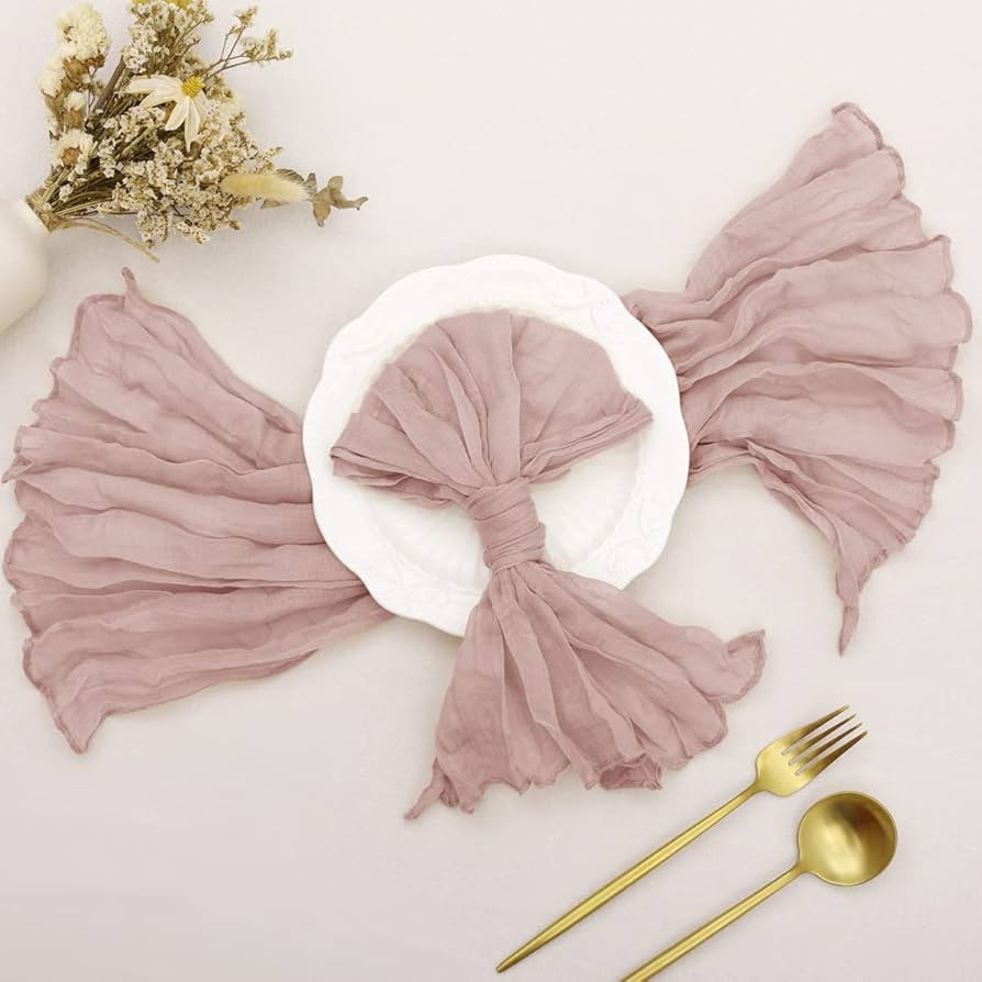 Socomi Cheesecloth Napkins 21"x21" Set of 6 Cotton Dinner Napkins Rustic Linen Table Napkins for ... | Amazon (US)