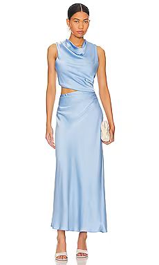 MISHA Amadeus Midi Dress in Hydrangea Blue from Revolve.com | Revolve Clothing (Global)