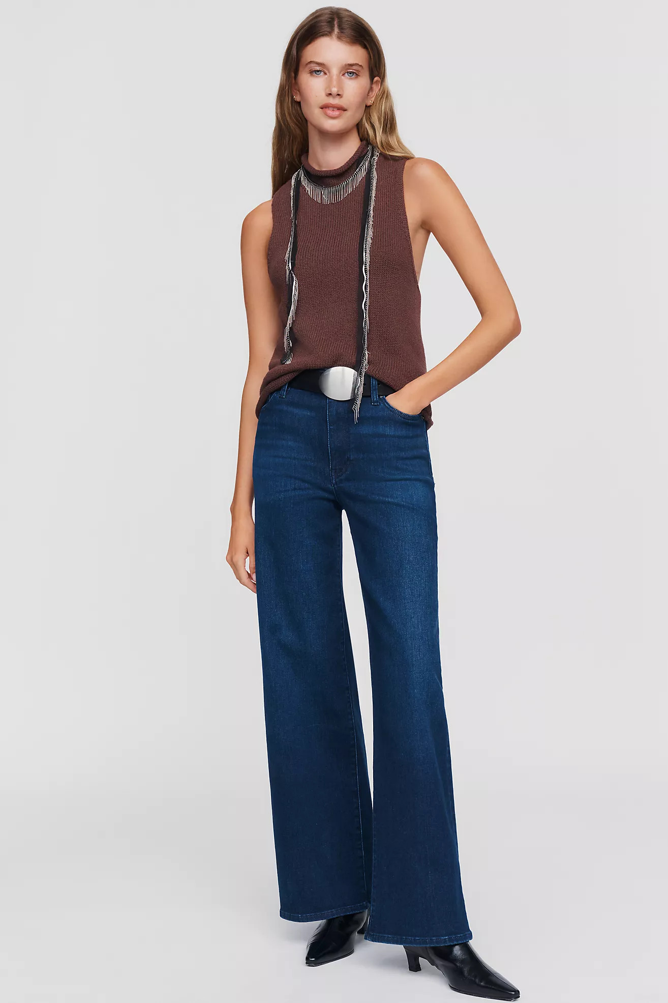 FRAME Le Slim Palazzo High-Rise Wide-Leg Jeans | Anthropologie (US)