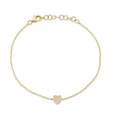 Diamond Heart Bracelet | LINDSEY LEIGH JEWELRY