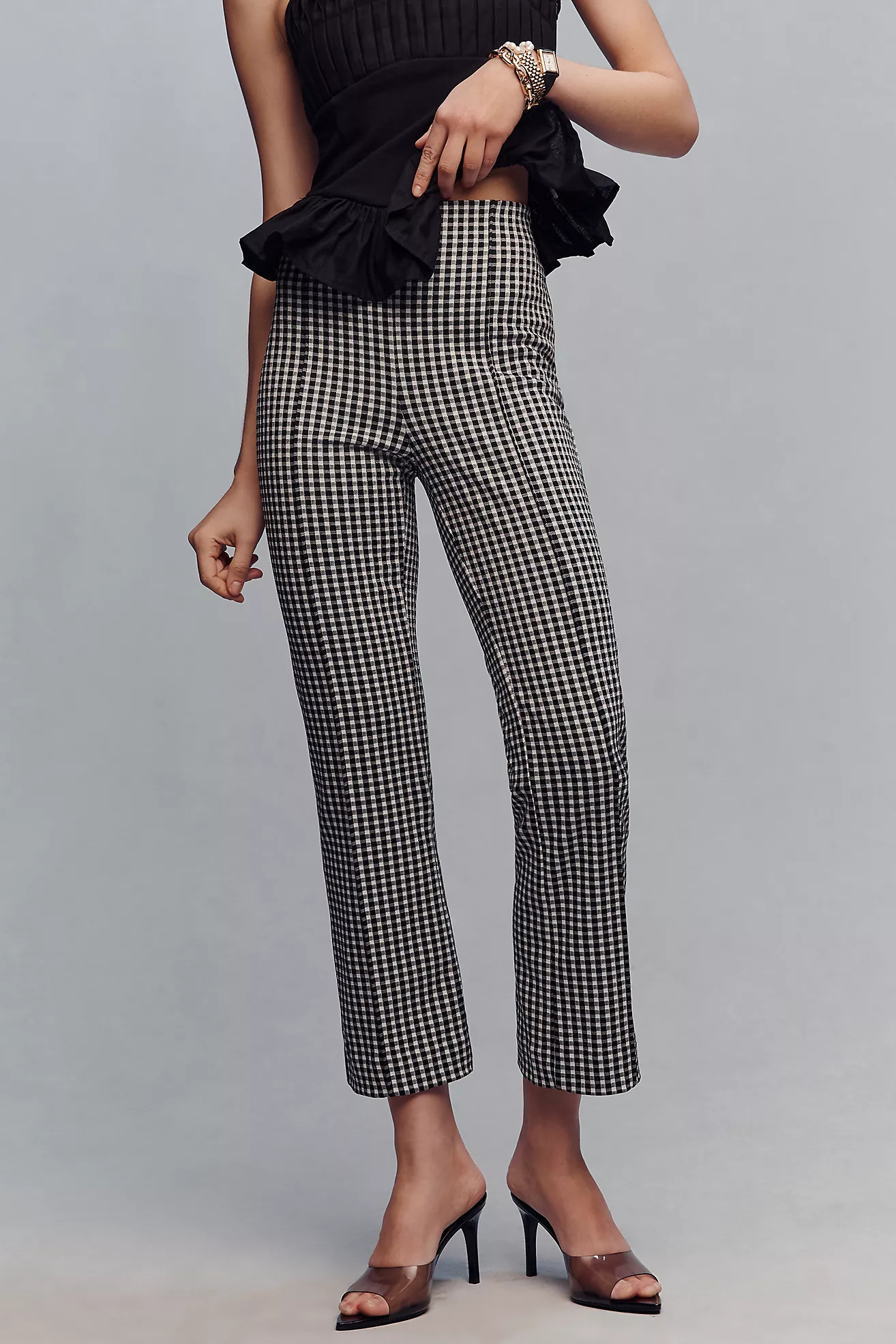 The Poppy Gingham Kick-Flare Pull-On Pants by Maeve | Anthropologie (US)