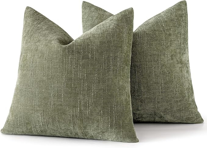 MIULEE Pack of 2 Decorative Throw Pillow Covers Soft Chenille Throw Pillows Solid Textured Cushio... | Amazon (US)