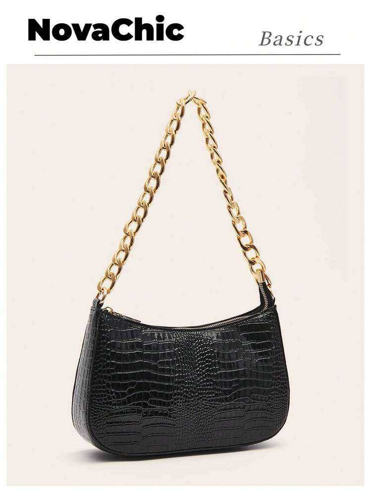 Lightweight,Business Casual Crocodile Embossed Bag For Teen Girls Women College Students,Rookies ... | SHEIN