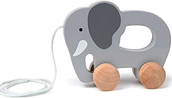 Hape Elephant Wooden Push and Pull Toddler Toy ,L: 5.7, W: 2.4, H: 4.5 inch | Amazon (US)