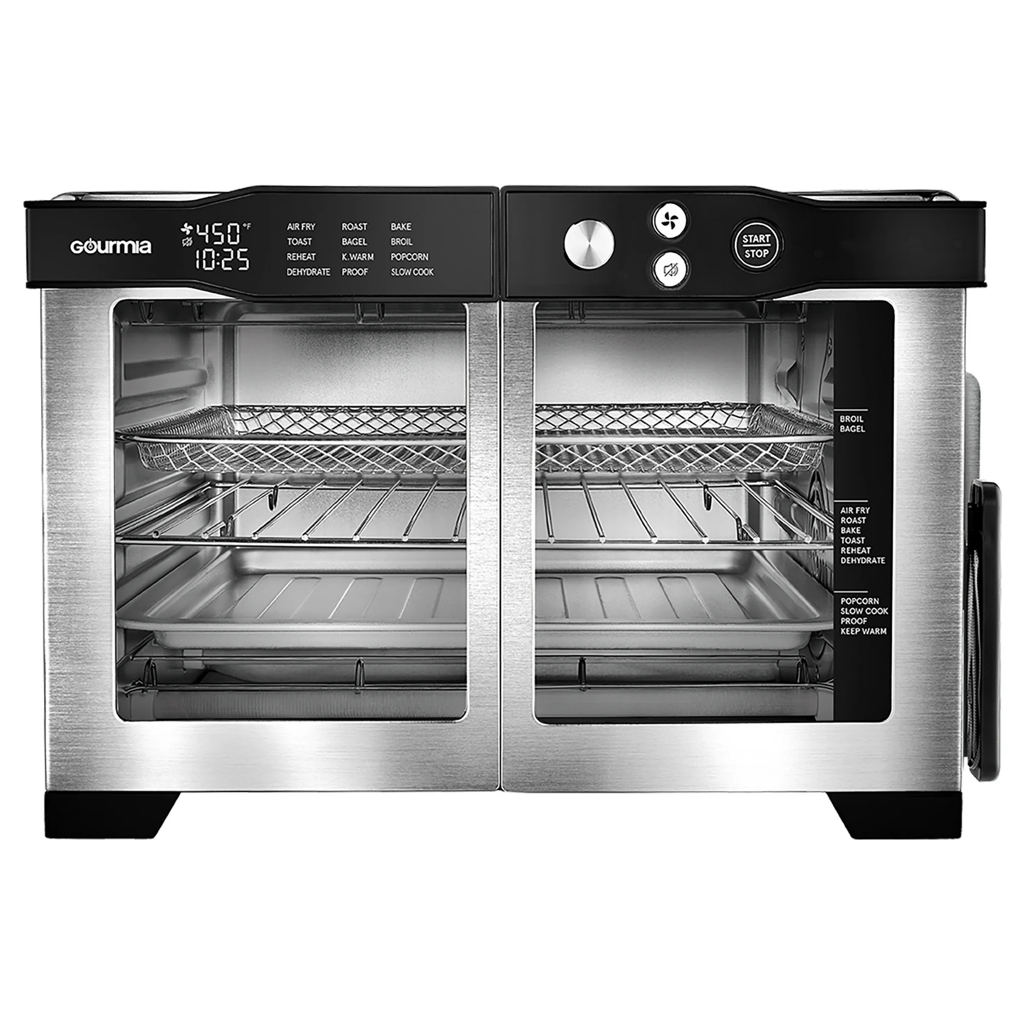 Gourmia French Door 6-Slice Digital Toaster Oven Air Fryer with Integrated Temperature Probe, 24L... | Walmart (US)