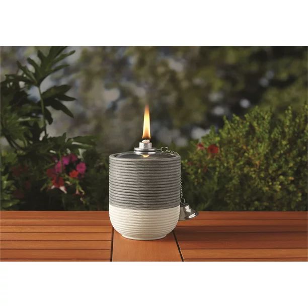 Better Homes & Gardens Two-Tone Tabletop Torch, White & Gray | Walmart (US)