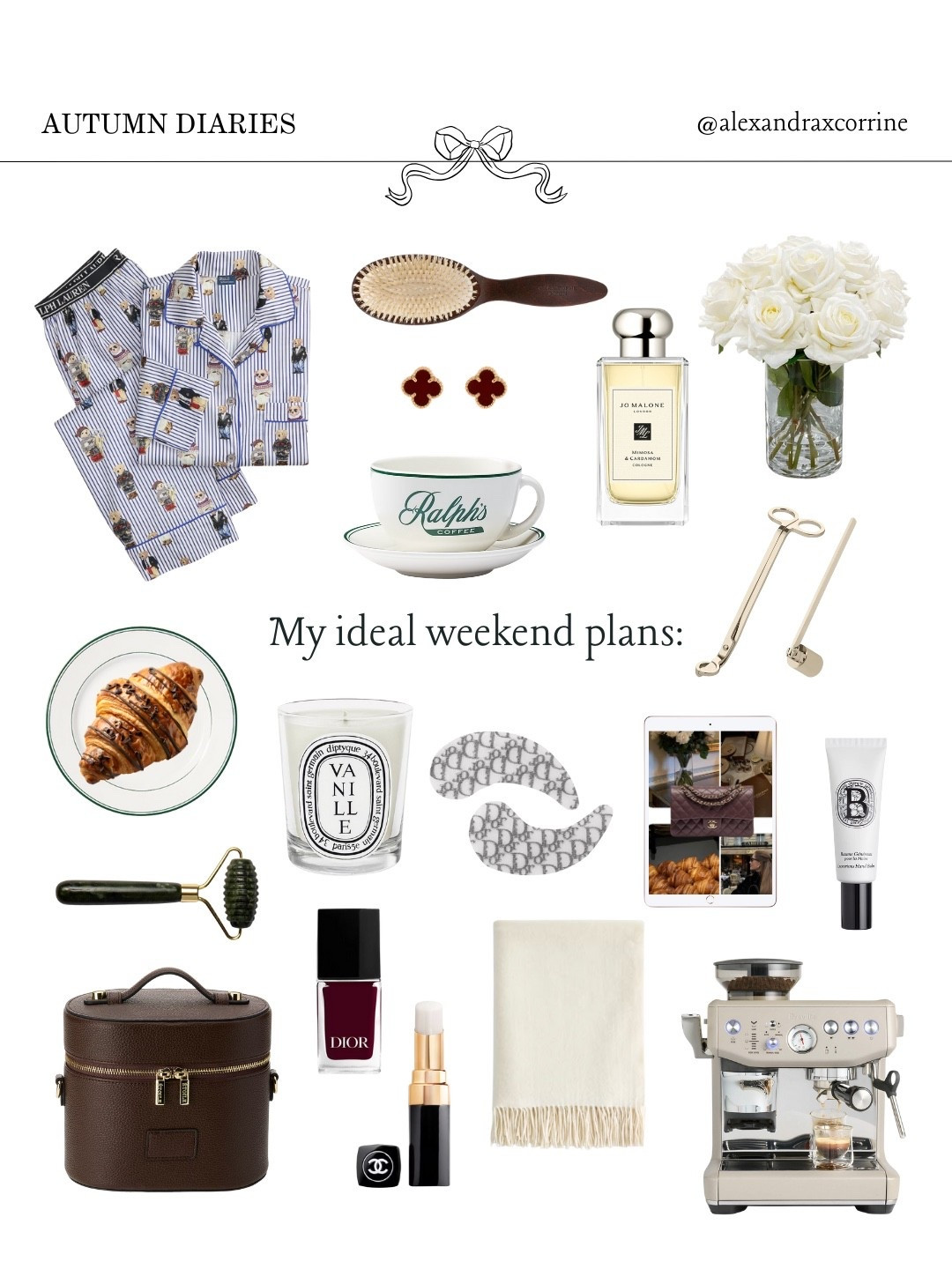 During the ‘ber months, these are the only weekend plans I want to have ☕️🤎🧸🥐🍂

#fallaesthetic #fallseason #cozyseason #cozyweekend #weekendplans #ralphlauren #ralphscoffee #pinterestaesthetic #pinterestinspo #chicgirl #softluxury

[ Ralph Lauren, Nancy Meyers, fall aesthetic, fall home finds, cozy weekend aesthetic, fall style, chic girl autumn, chocolate brown, wine red, Ralph’s Coffee, mood board, Pinterest aesthetic, cozy autumn ]

#LTKFallSale #LTKSeasonal #LTKHome