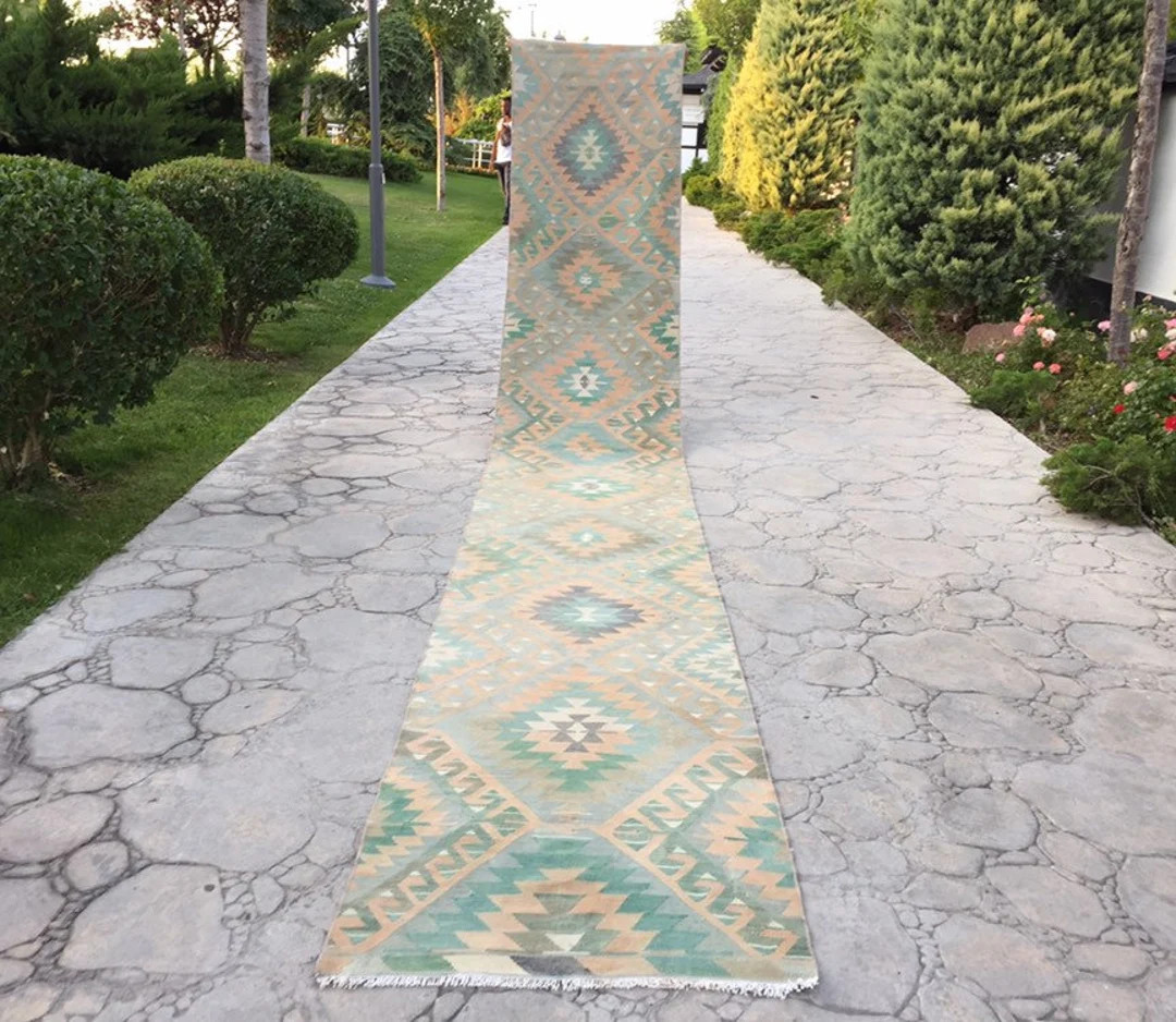 Oriental Kilim Rug Runner Extra Long Rug Runner Stairs Rug - Etsy | Etsy (US)