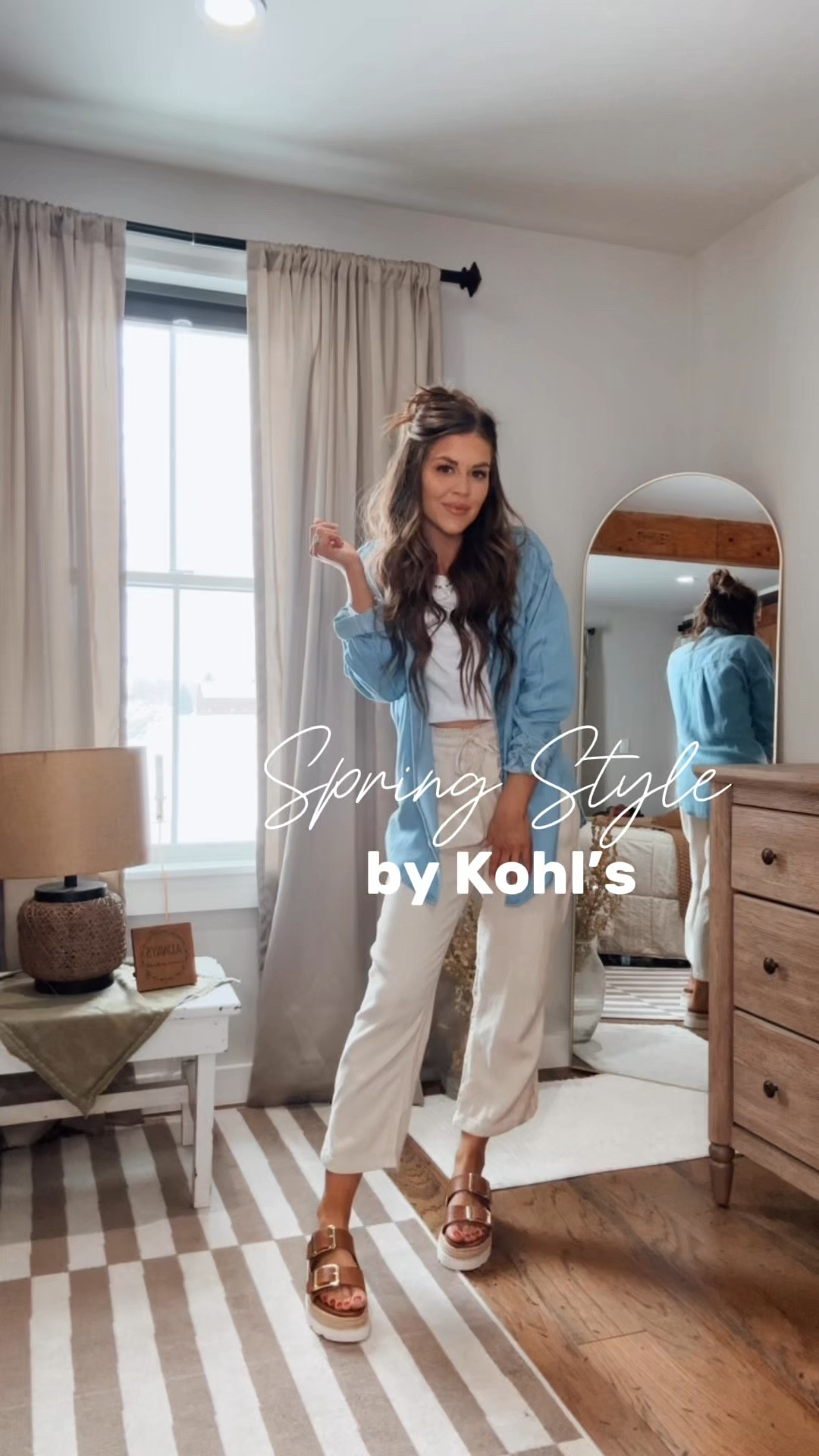 I am so excited for spring with all of @kohls fashion choices! A staple piece I added to my closet this year was a button down & every girl needs the linen joggers! Comfort never felt so good! There are so many deals happening right now! Promo code : GOSHOP15 gets you 15% of, Kohl’s cash is available and so much more! 🙌🏽 #kohlspartner #kohlsfinds #liketkit 

#LTKPetite #LTKMostLoved #LTKWatchNow