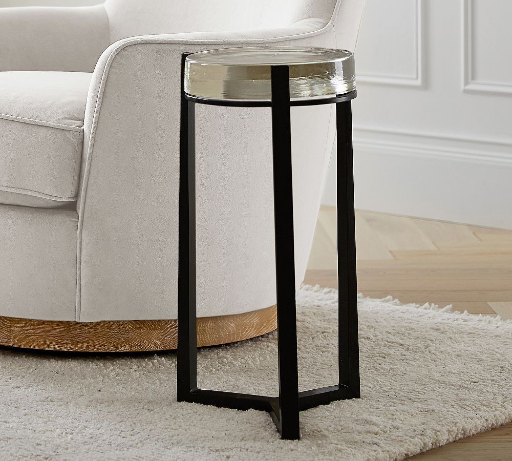 Cori Round Recycled Glass Accent Table | Pottery Barn (US)