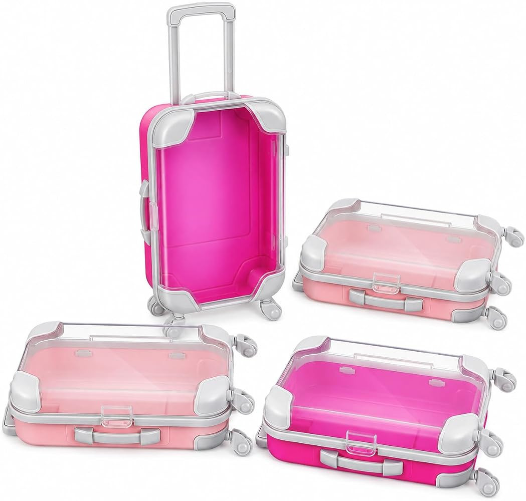 IMIKEYA 4 Pack Mini Suitcase Favor Boxes, Plastic Travel Cases | Amazon (US)