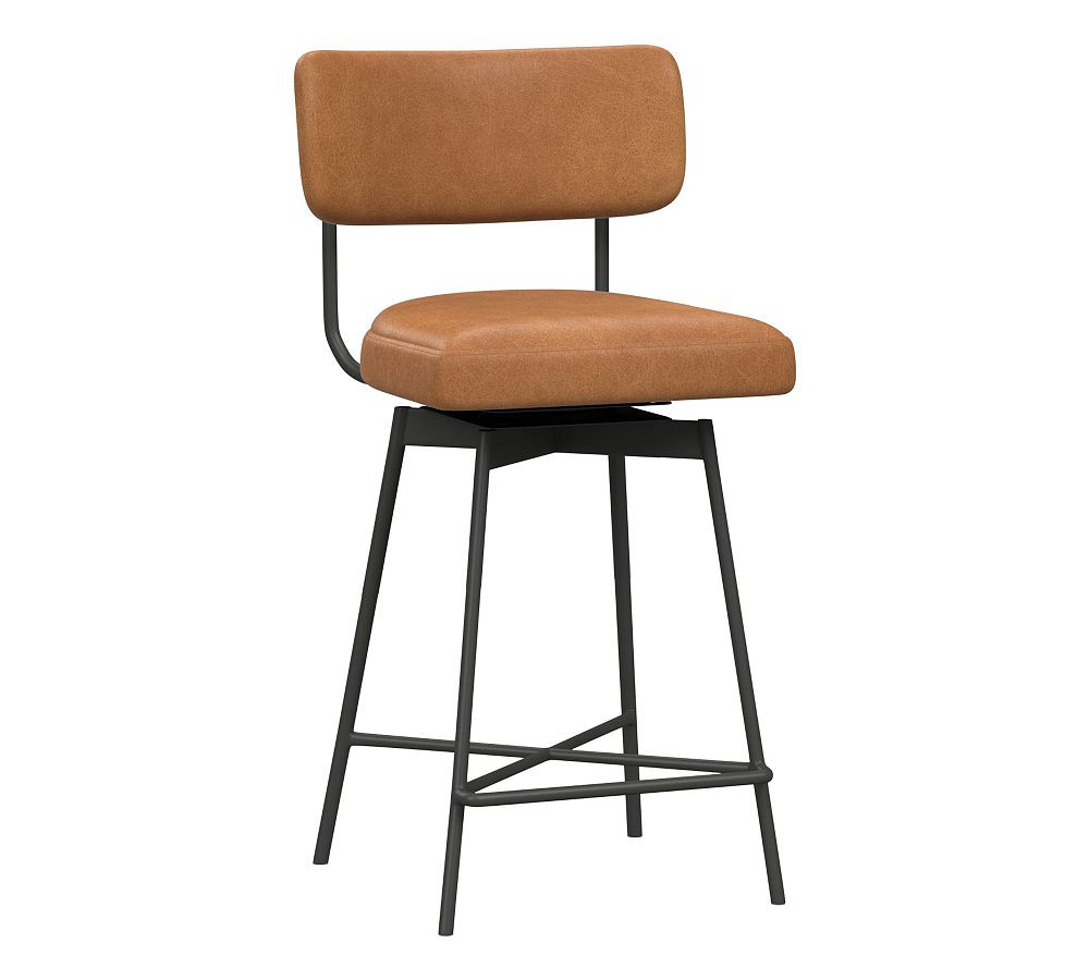 Maison Leather Swivel Stool | Pottery Barn (US)