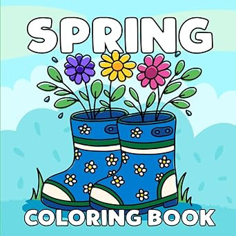 Spring Coloring Book: Cute and Easy Illustrations with Bold Lines and Simple to Color Designs for... | Amazon (US)