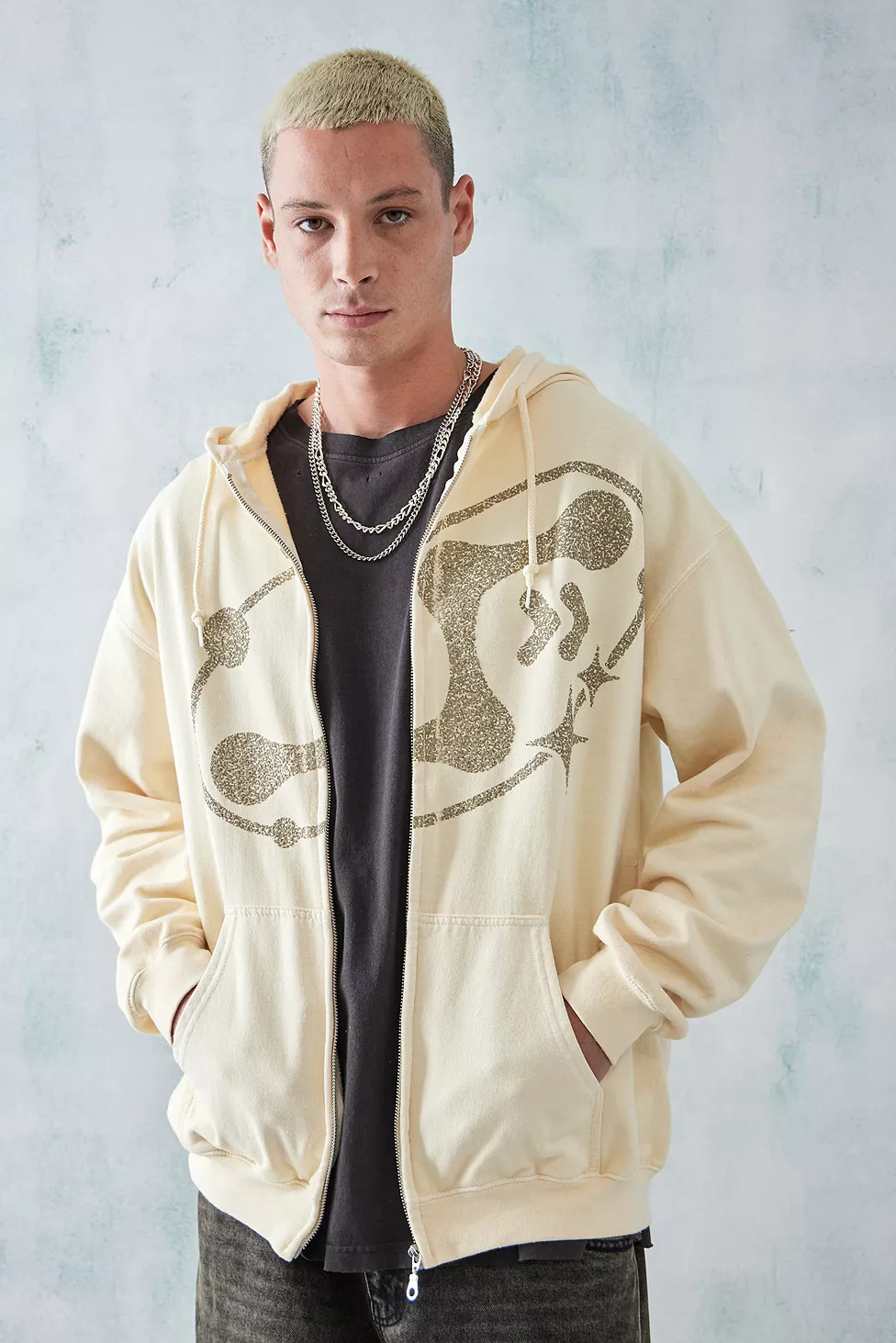 UO Yellow Skate Zip-Up Hoodie | Urban Outfitters (EU)