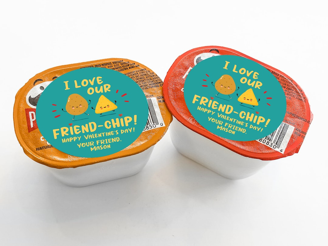 Chip Valentine Sticker Classroom Valentine Sticker School Valentine Sticker Non Candy Valentine L... | Etsy (US)