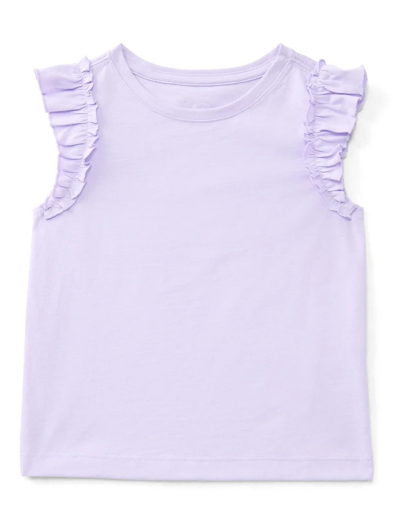 Wonder Nation Toddler Girls Tee with Flutter Sleeves, Sizes 18M-5T | Walmart (US)