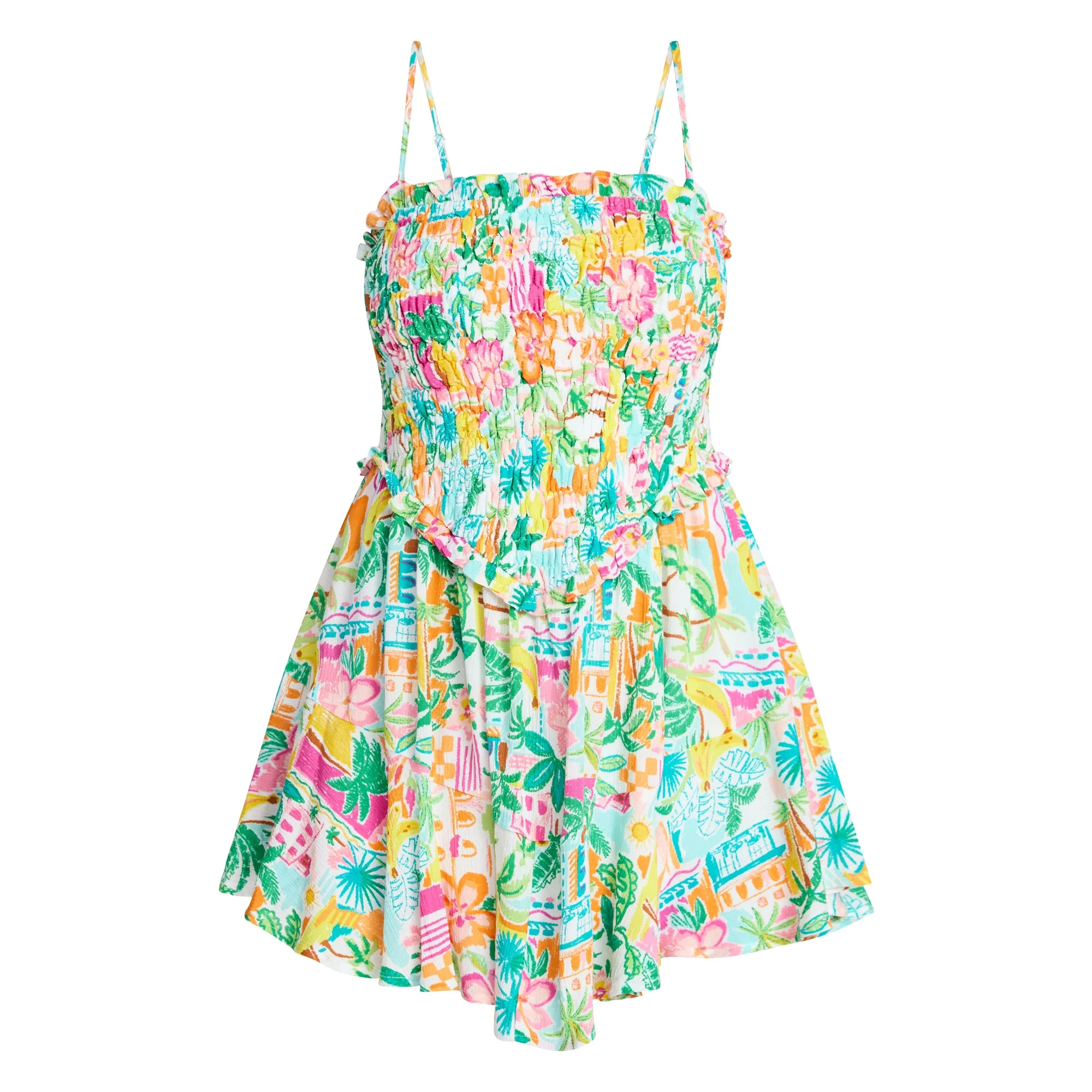 No Boundaries Smocked Romper, Women's XXS-XXL | Walmart (US)