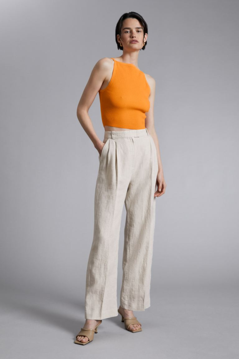 Tailored Linen Trousers | H&M (UK, MY, IN, SG, PH, TW, HK)