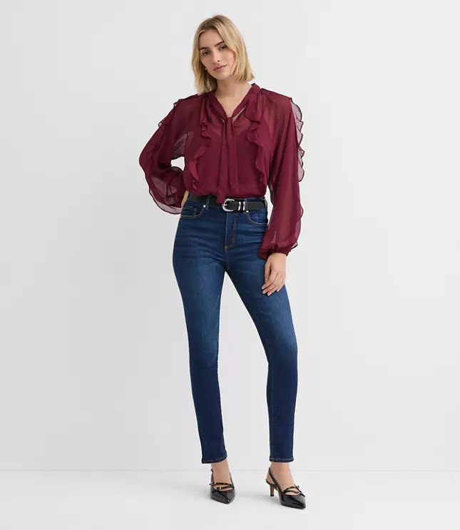 High Rise Skinny Jeans in Vintage Dark Wash | LOFT