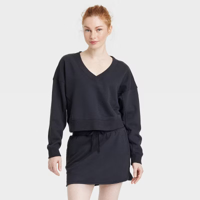 Women's French Terry V-Neck Sweatshirt - JoyLab™ | Target