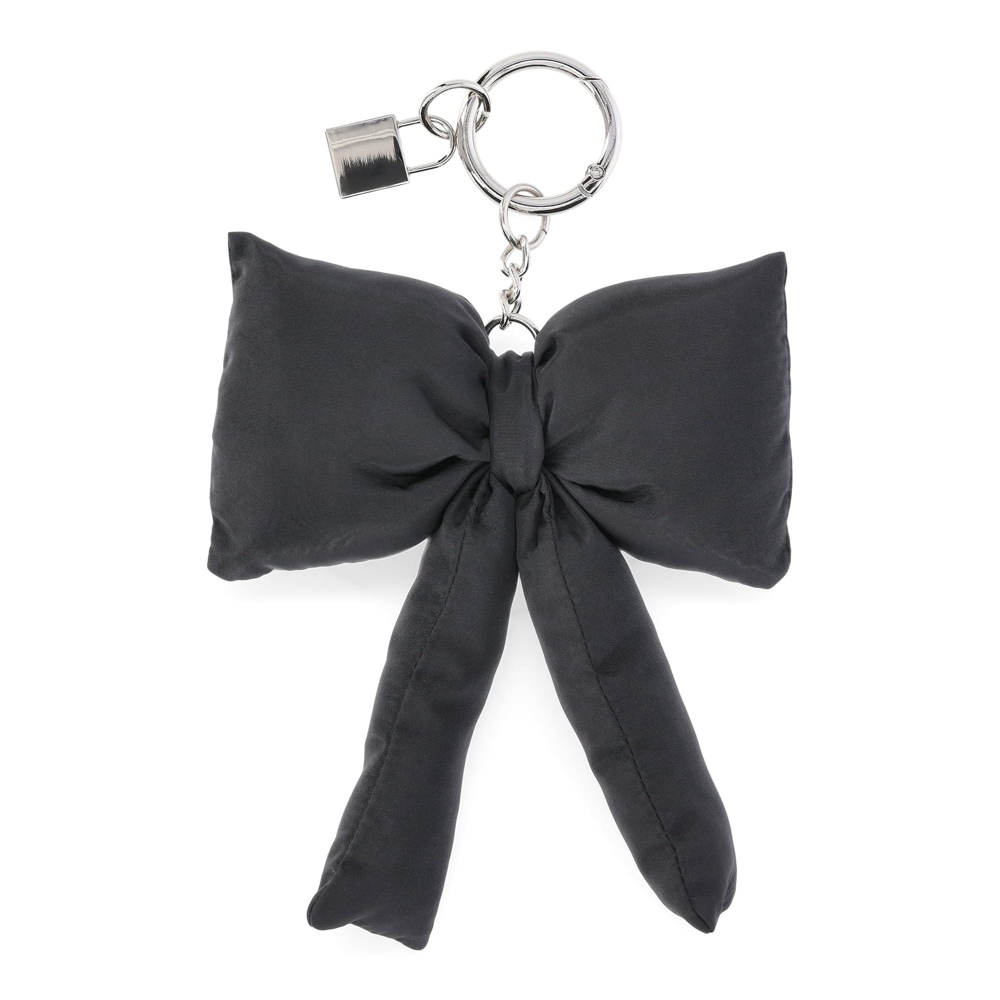 No Boundaries Women's Bag Charm, Black Puffer Bow | Walmart (US)
