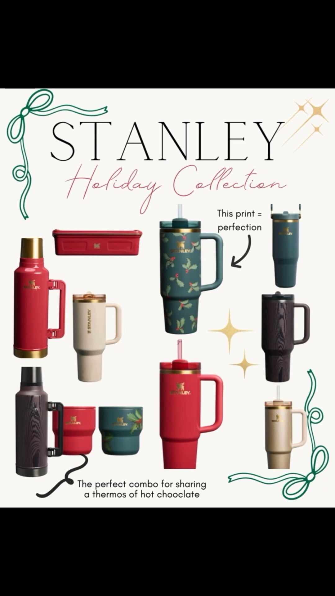 🎄 Stanley’s Holiday Collection just dropped… and it’s perfection.
I grabbed the Classic Legendary Bottle (2 QT) and the Stay-Hot Stacking Cup Set (10 oz each) — such a good combo for sharing hot chocolate when we go cut down our Christmas tree. I can already picture it packed in the car with the mittens, boots, and one kid asking for a snack five minutes in 😂
The Holiday Botanical print is my favorite this year — festive but still simple and classic. Every piece is so good, but I have a feeling this one’s gonna be the first to go.
#Stanley1913Partner #StanleyHolidayCollection 
@stanley_brand
#ad

#LTKGiftGuide #LTKFamily #LTKHoliday