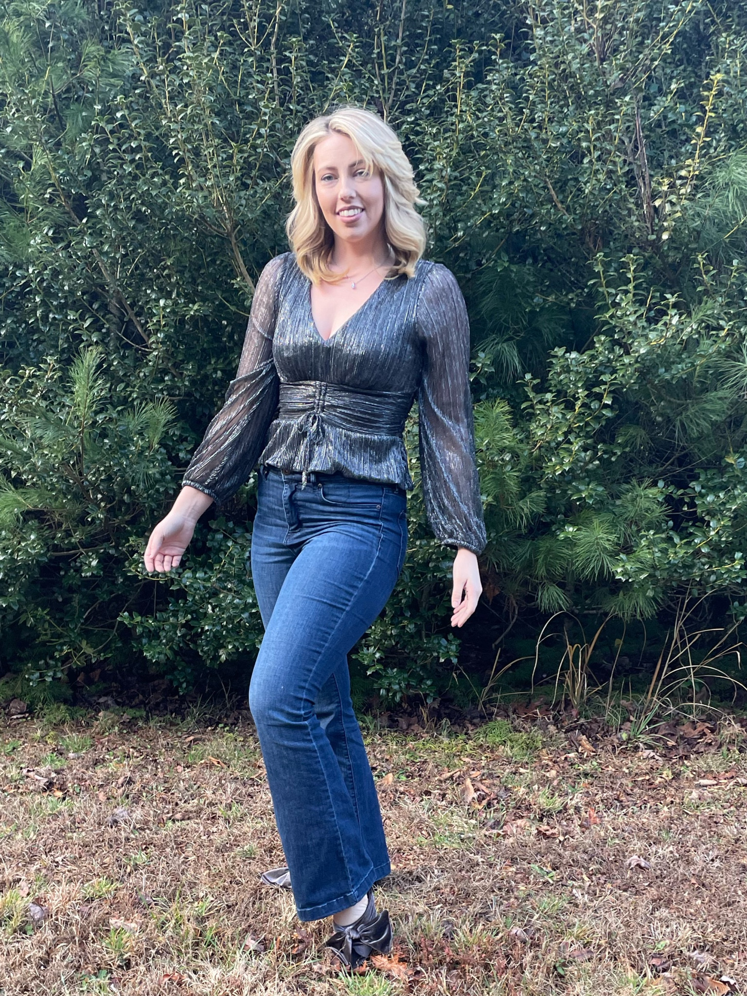 New Year's Eve outfit nye 
Christmas party outfit 
Valentine's Day outfit
Flare jeans 
Trouser jeans
Black and silver sparkle shirt
Affordable fashion
Walmart fashion

#LTKsalealert #LTKstyletip #LTKHoliday
