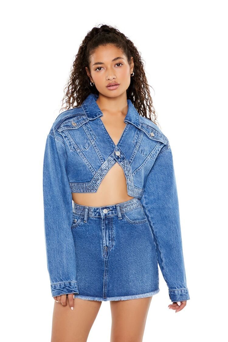 Cropped Denim Trucker Jacket | Forever 21