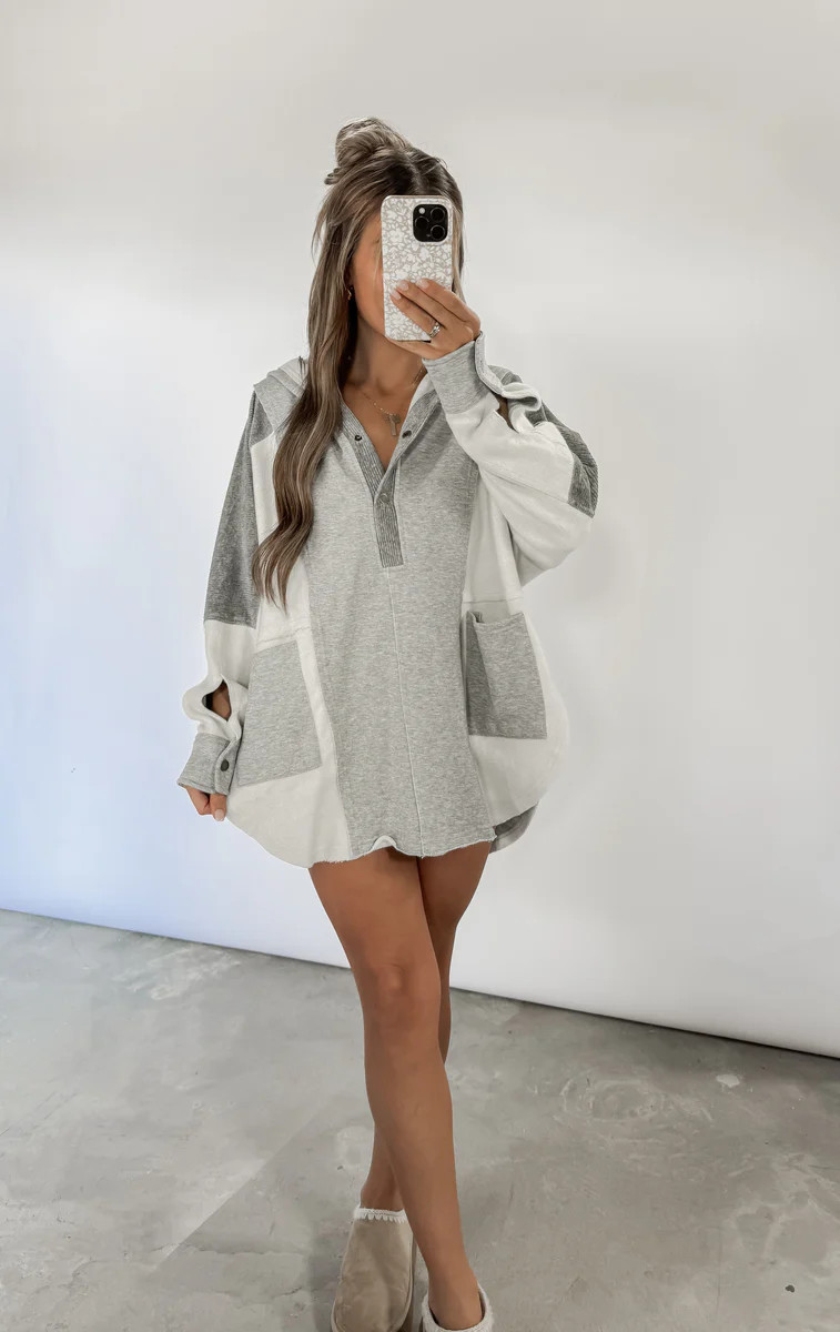 The Daily Edit Oversized Henley Pullover | CK Squared Boutique