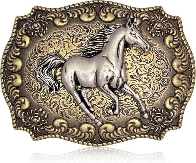 Btilasif Horse Belt Buckle,Long Horn Bull Western Cowboy Texas Rodeo Belt Buckle for Men Women | Amazon (US)