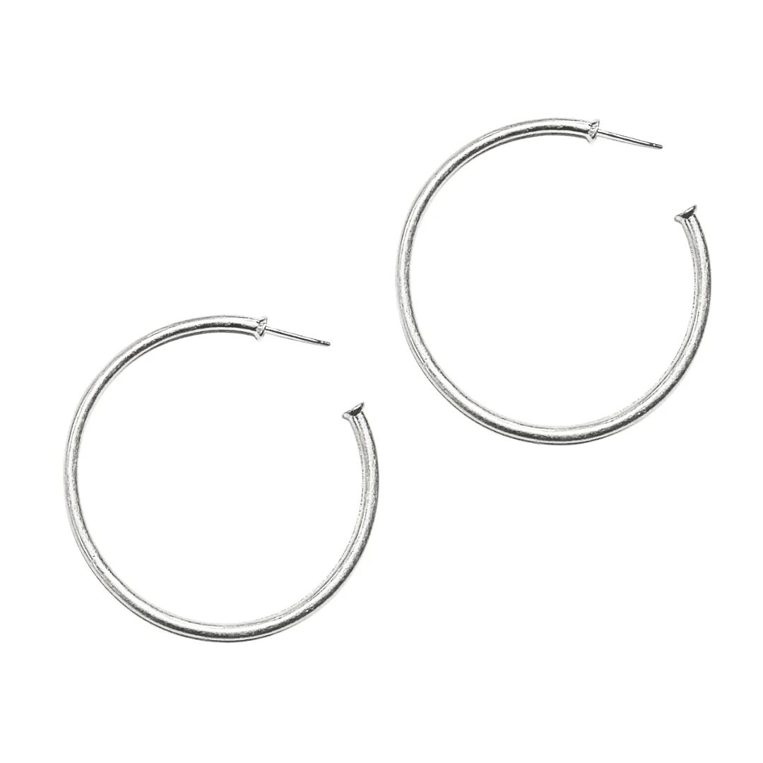 Matte Silver Skinny Hoop | Epp and Co.