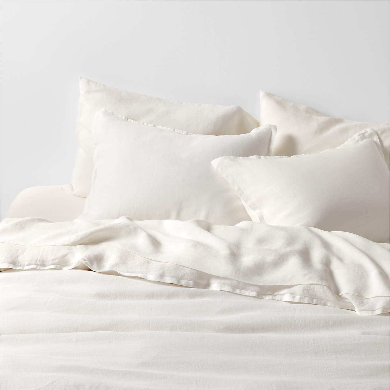 Aire Natural EUROPEAN FLAX -Certified Linen Pampas Ivory King Duvet Cover + Reviews | Crate & Bar... | Crate & Barrel