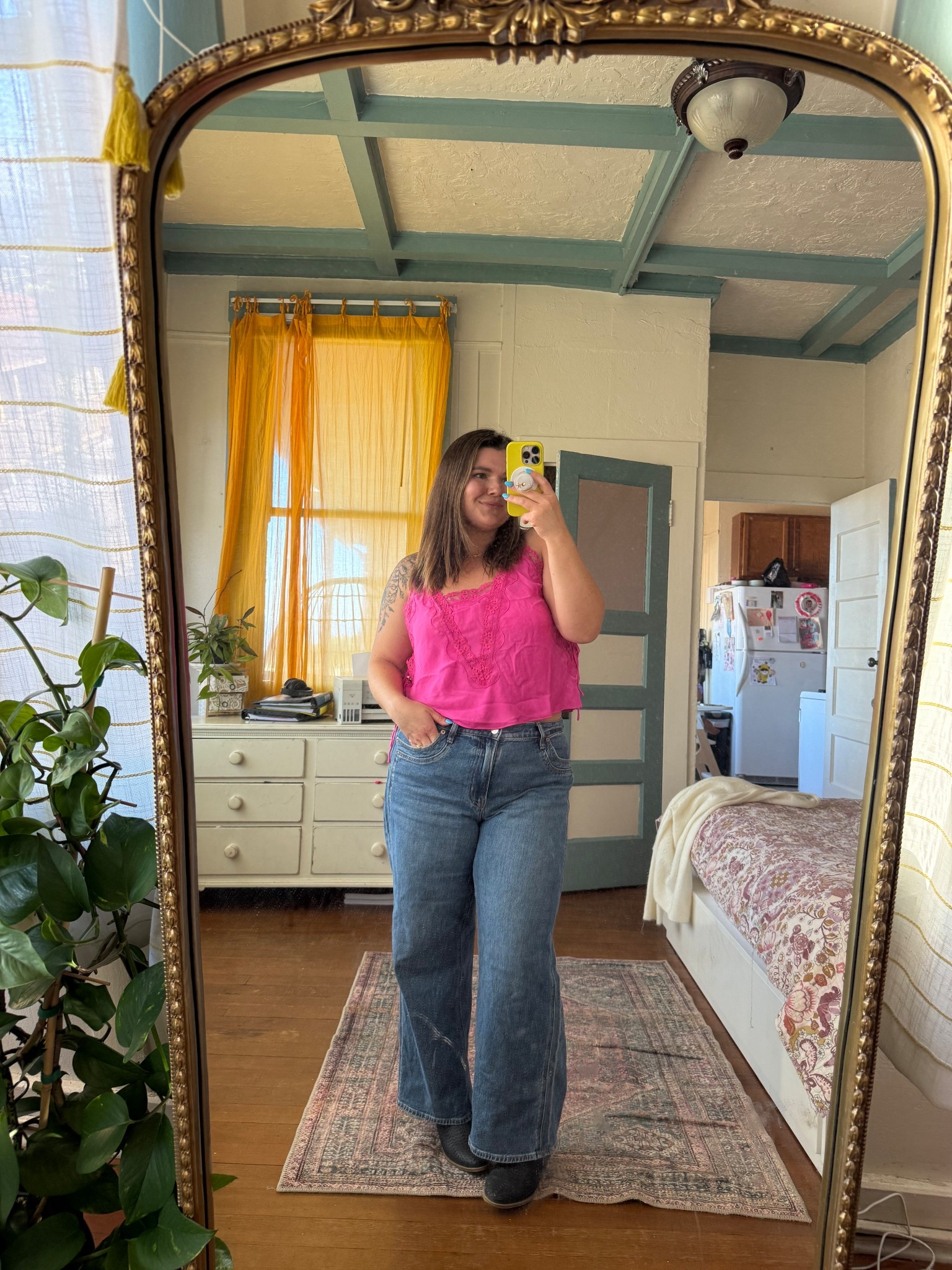 Outfit deets! Top size large. Bralette I’m wearing under is also size large. Jeans are American eagle I’m sorry but they’re so good🥲 wearing size 32 short. Boots are old  

#LTKPetite #LTKSaleAlert #LTKMidsize