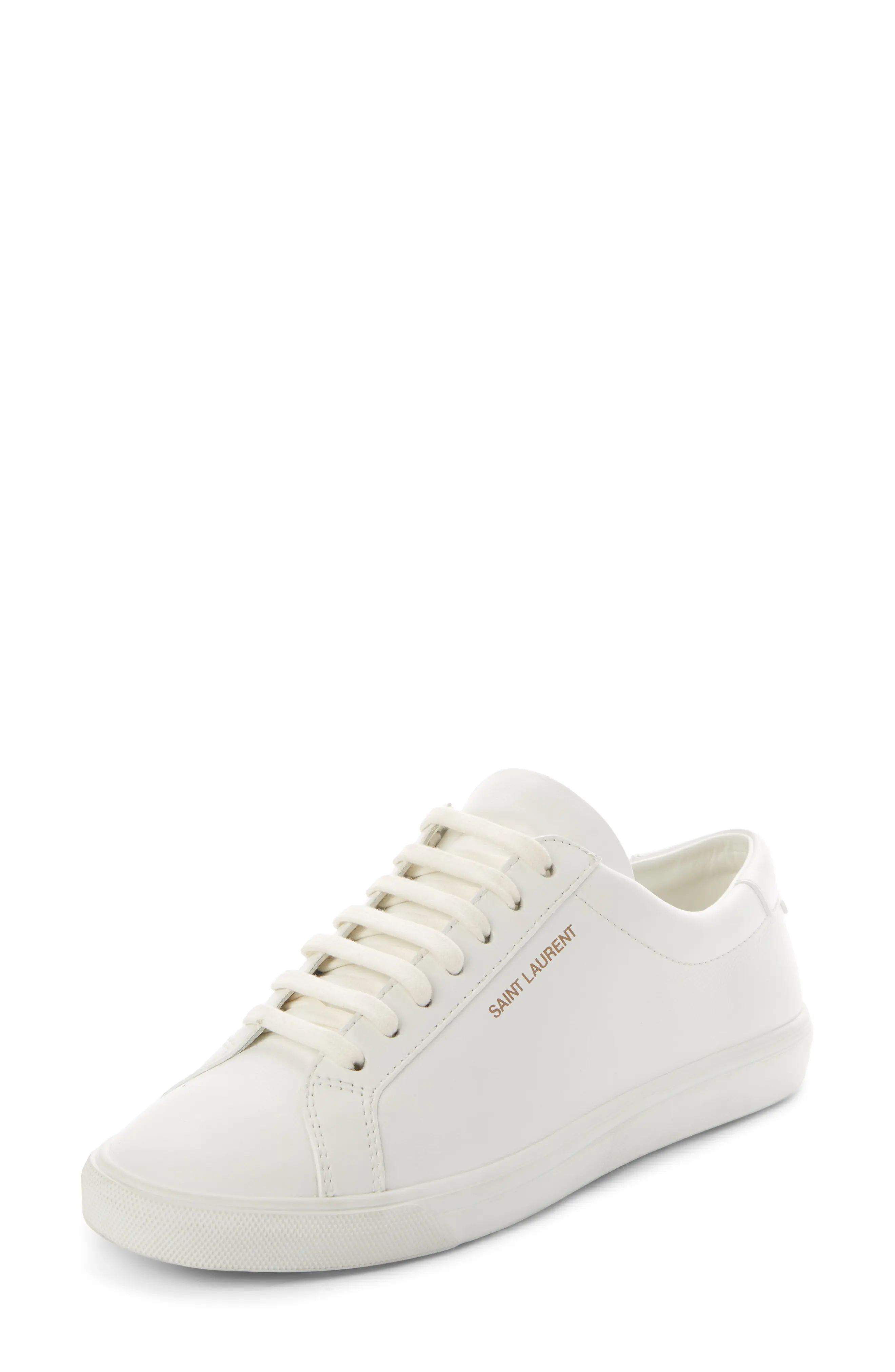 Women's Saint Laurent Andy Low Top Sneaker, Size 6.5US - White | Nordstrom