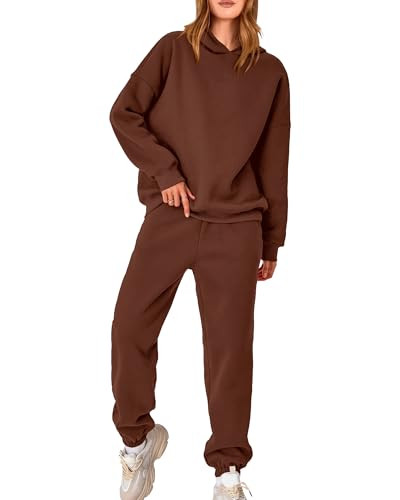 BTFBM Women 2 Piece Sweatsuits Long Sleeve Hooded Pullover Jogger Pants Fall Winter Casual Loose ... | Amazon (US)