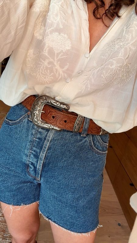 Western outfit inspo for spring ✨ flowy blouse with denim shorts and cowgirl boots 

#LTKFestival #LTKstyletip