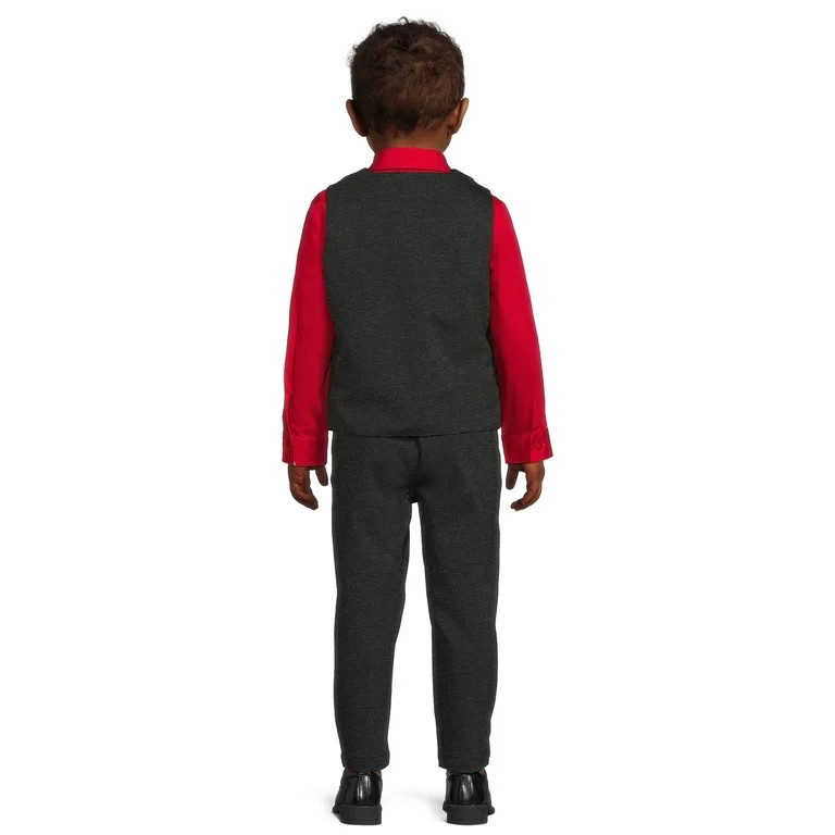 Wonder Nation Toddler Boys Button Down, Vest and Pants, 3-Piece Dressy Set, Sizes 12M-5T | Walmart (US)