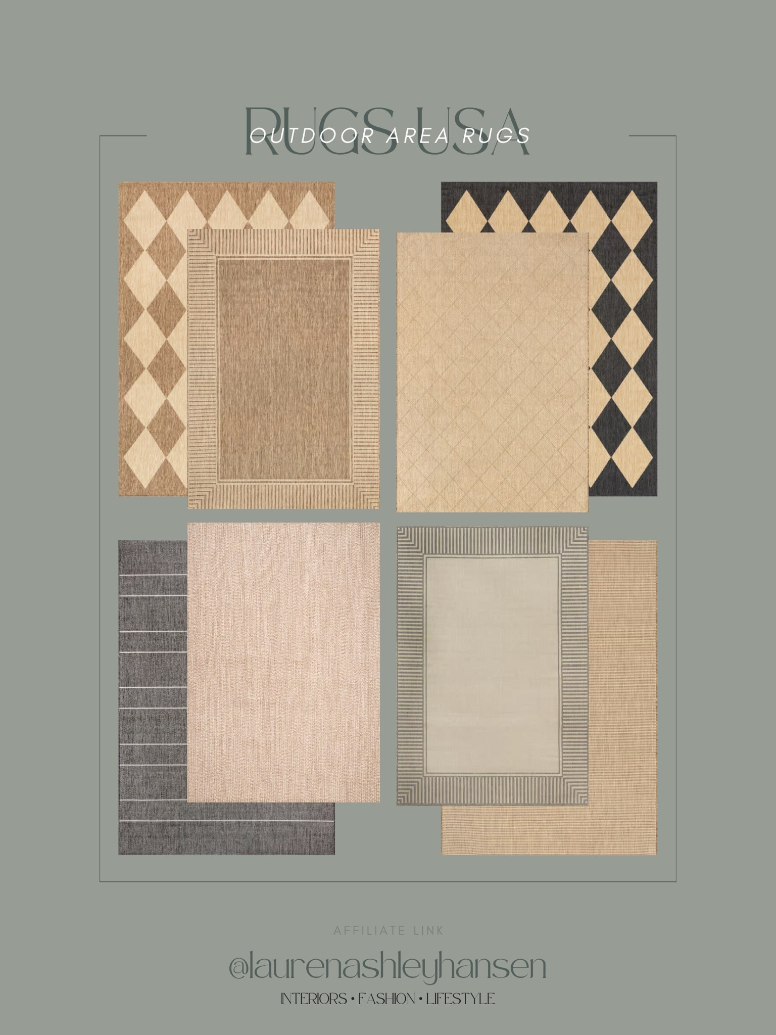 Are you preparing for patio season? All of these outdoor rugs from Rugs USA are so pretty. I love natural texture or a subtle pattern for an outdoor rug. Performance quality, and all on sale! Be sure to use code FRESH20 for 20% off too! 

#LTKhome #LTKsalealert #LTKstyletip