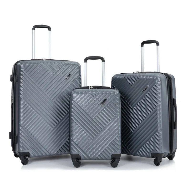 Travelhouse 3 Piece Hardside Luggage Set Hardshell Expandable Lightweight Suitcase with TSA Lock ... | Walmart (US)