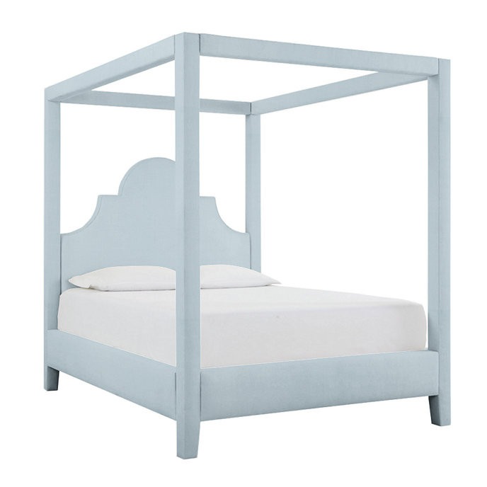 Lily Canopy Bed with Scalloped Headboard & Upholstered Frame | Ballard Designs, Inc.