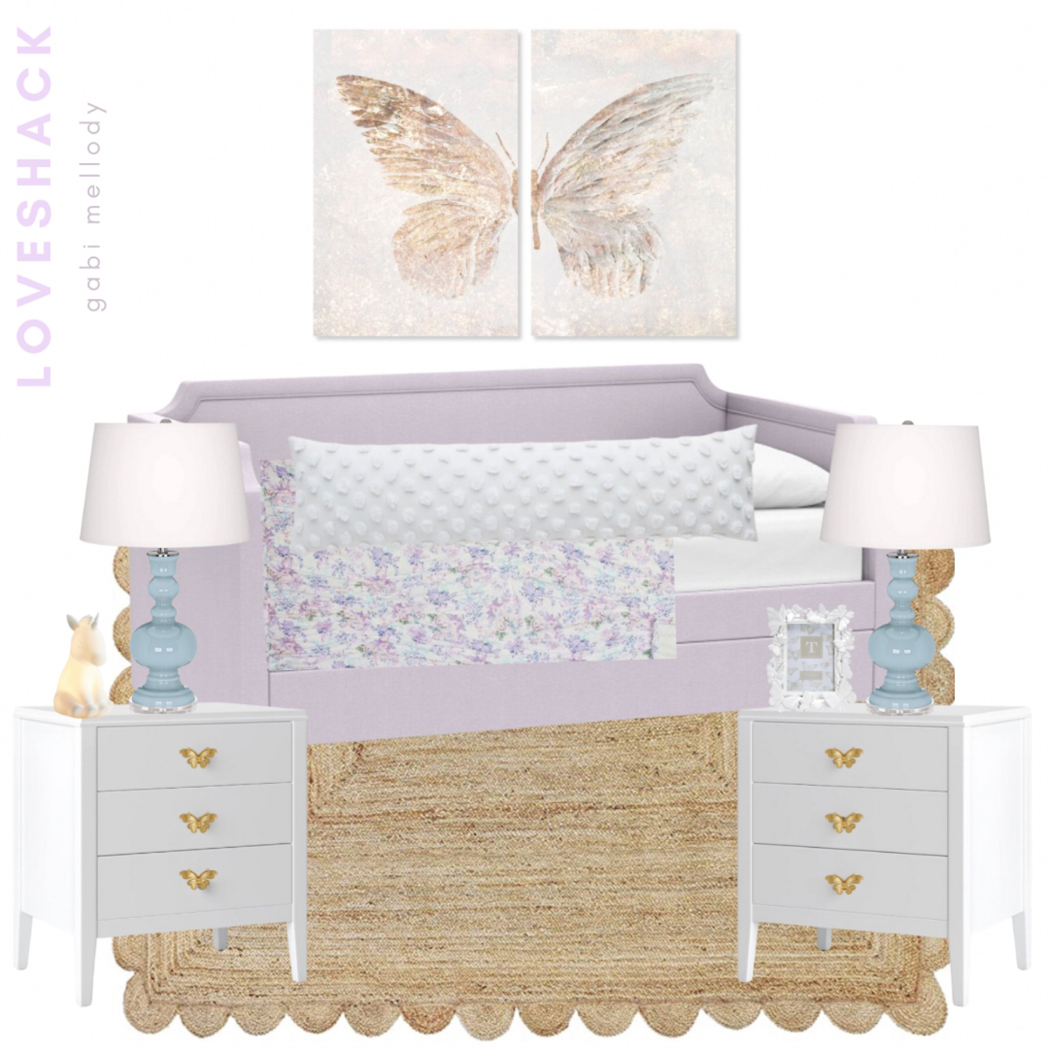 Loveshackfancy girls room !! 🎀 So sweet- I’m obsessed with lavender right now so this was super fun. Also linking a fun wallpaper that would be darling on the ceiling 🤍

#LTKhome #LTKfamily #LTKkids