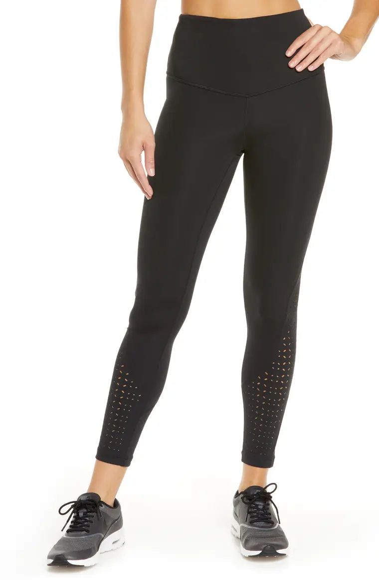 Nova High Waist Perforated Ankle Leggings | Nordstrom