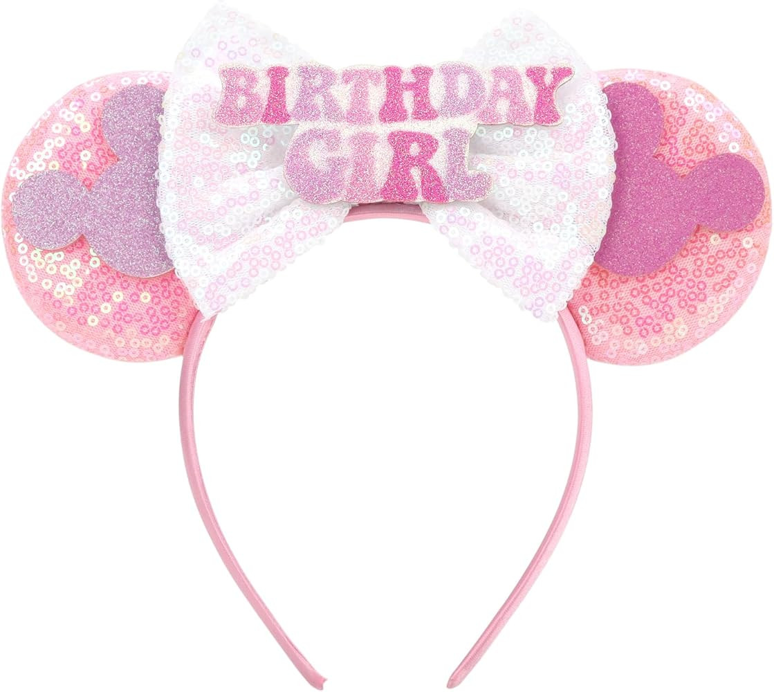 Mouse Ears Headbands with Bow Minnie Ears Cosplay Costume Hair Accessories for Women Birthday Par... | Amazon (US)