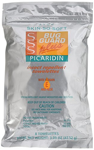 Avon Skin So Soft Bug Guard Plus Picaridin Towelettes - DEET-Free, Oil-Free, Resealable Bag with 8 Packets - Protection Against Mosquitoes, Deer Ticks, Gnats, No-Seeums, Sand Flies, and Biting Midges | Amazon (US)